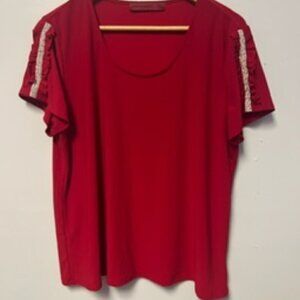 0424-04 Love Scarlett Rhinestone Sleeve Top